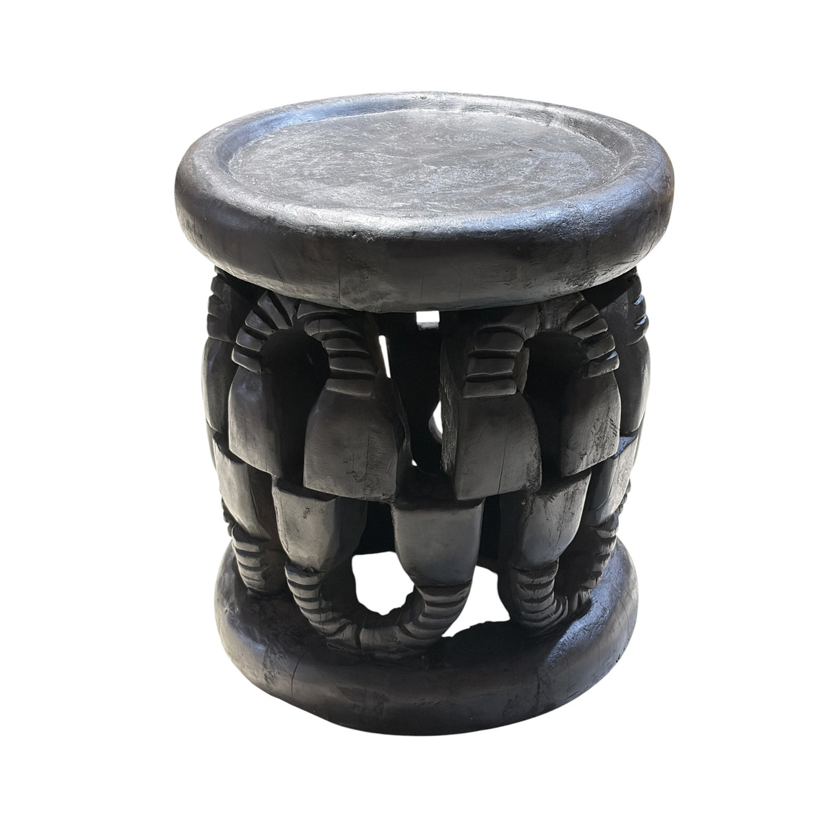 #1288 Vintage  LG  Tribal Nobility Bamileke Stool/Table Cameroon 17" H