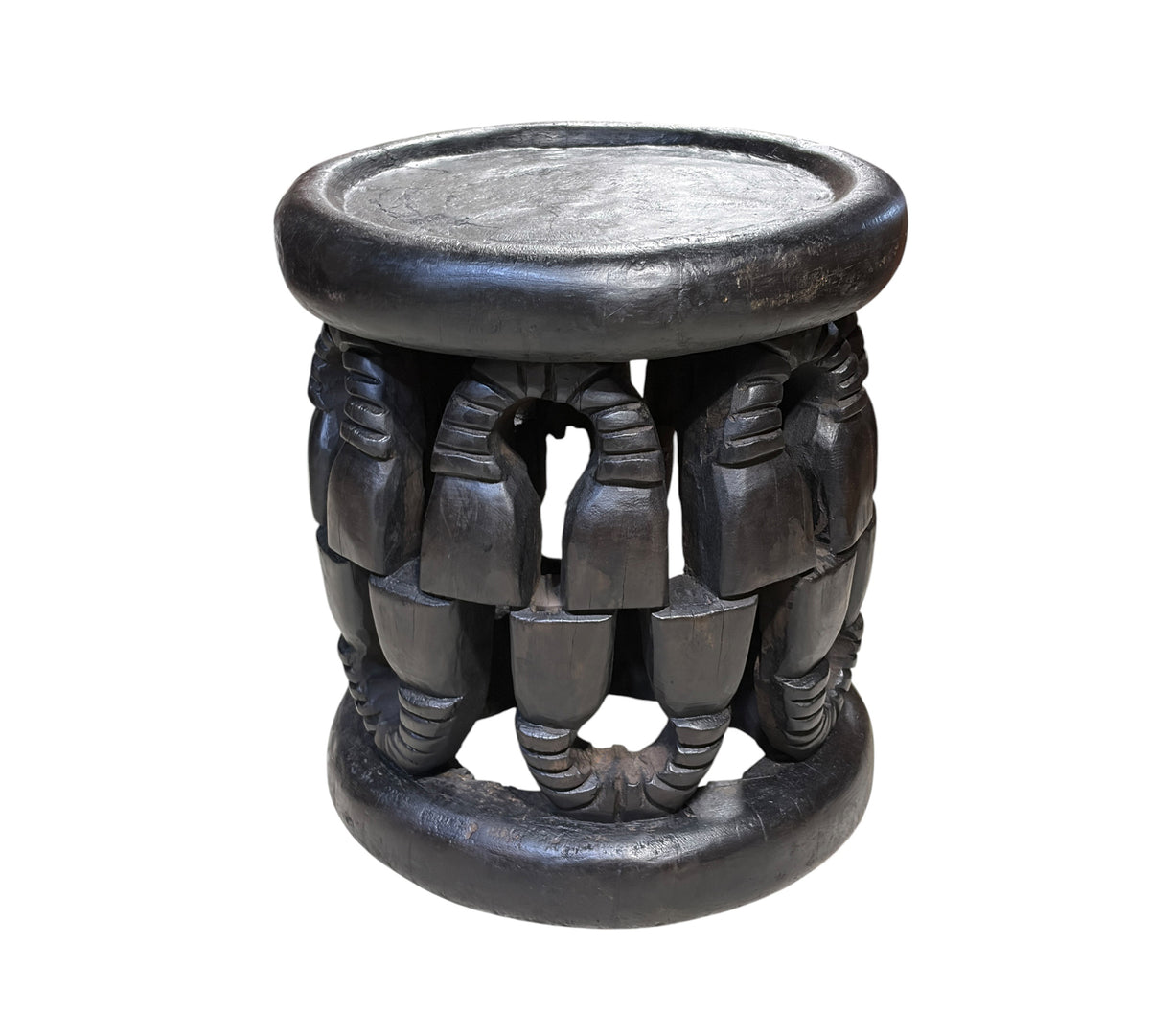 #1288 Vintage  LG  Tribal Nobility Bamileke Stool/Table Cameroon 17" H