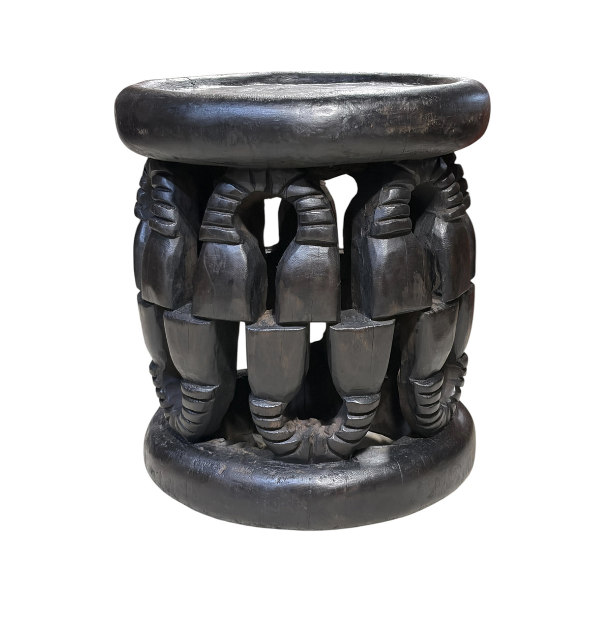 #1288 Vintage  LG  Tribal Nobility Bamileke Stool/Table Cameroon 17" H