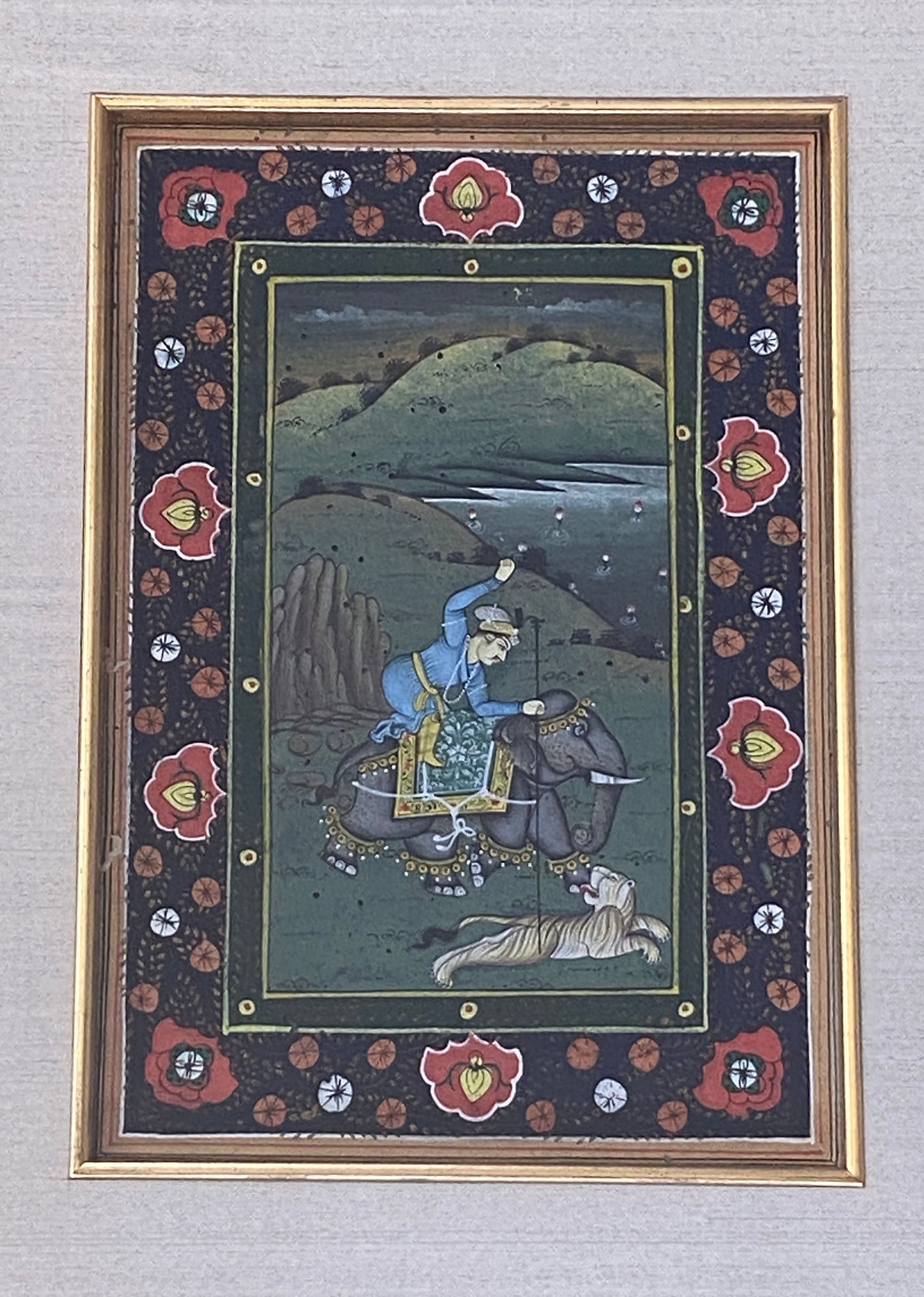 #78 Set of two framed  Indian Miniature Painting  India