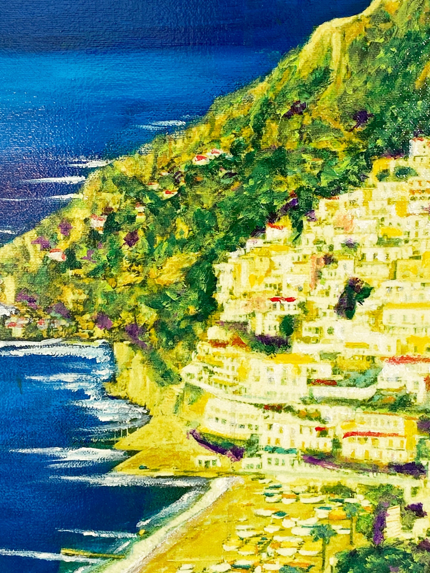 #7050 Costa d'Amalfi Embellished Giclee Painting  16" by 12"