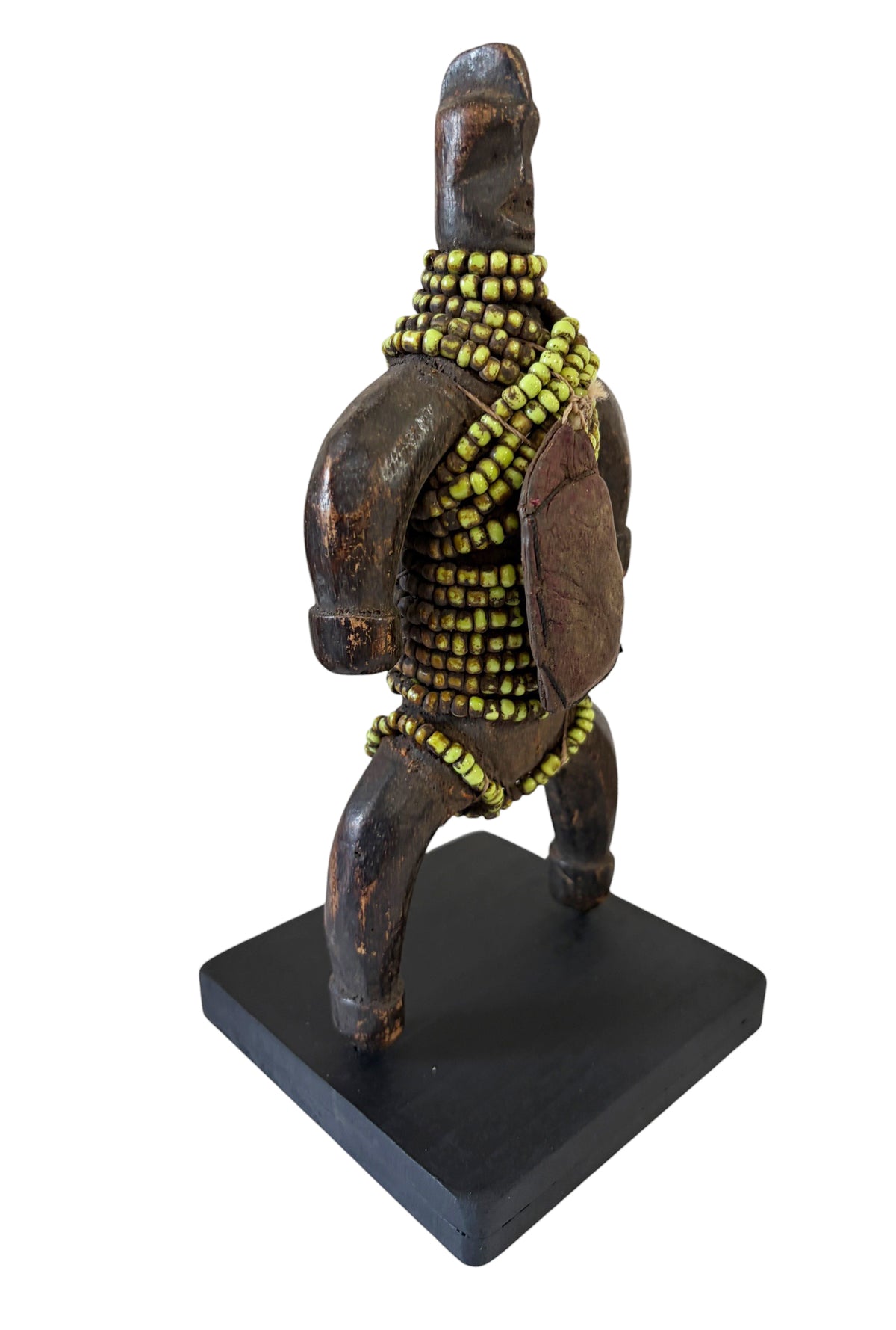 #7167 Vintage  African  Fertility Beaded Doll Cameroon 8.5" H W/Wood Stand