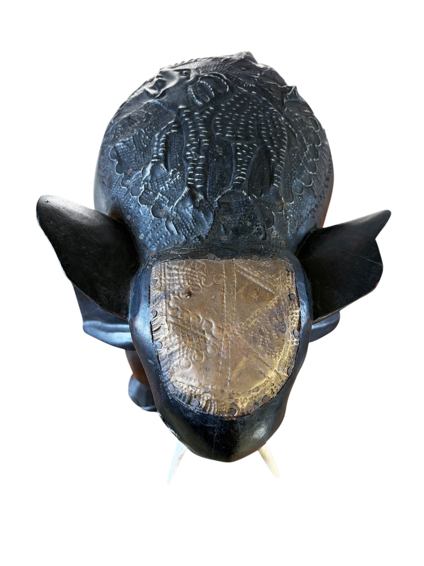 #7044 Vintage Ashanti Elephant  Wooden Sculpture Ghana 13" H