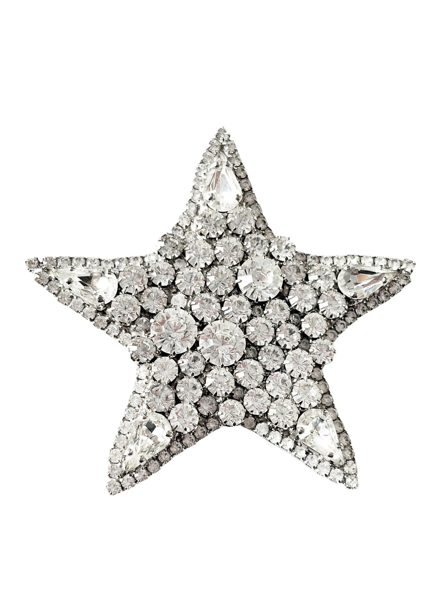 #132 Vintage Star Brooch Rhinestone Faux Diamond Pin