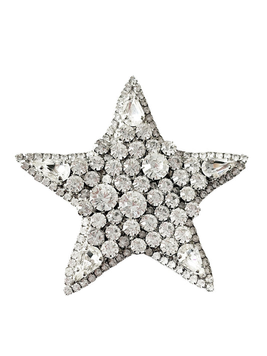 #132 Vintage Star Brooch Rhinestone Faux Diamond Pin