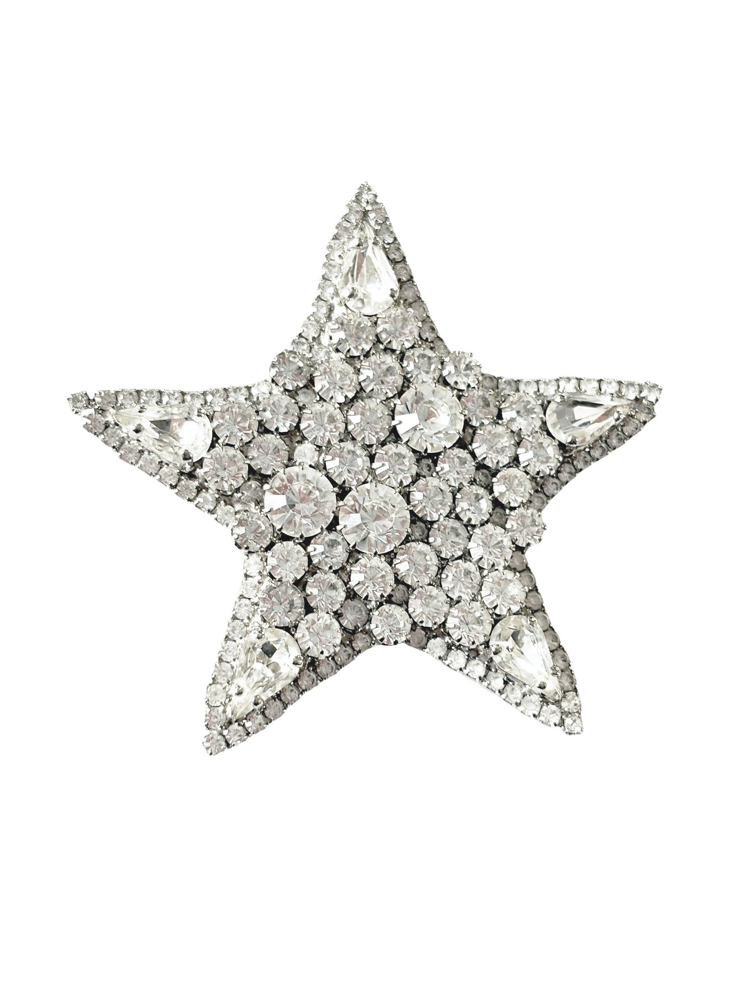 #132 Vintage Star Brooch Rhinestone Faux Diamond Pin