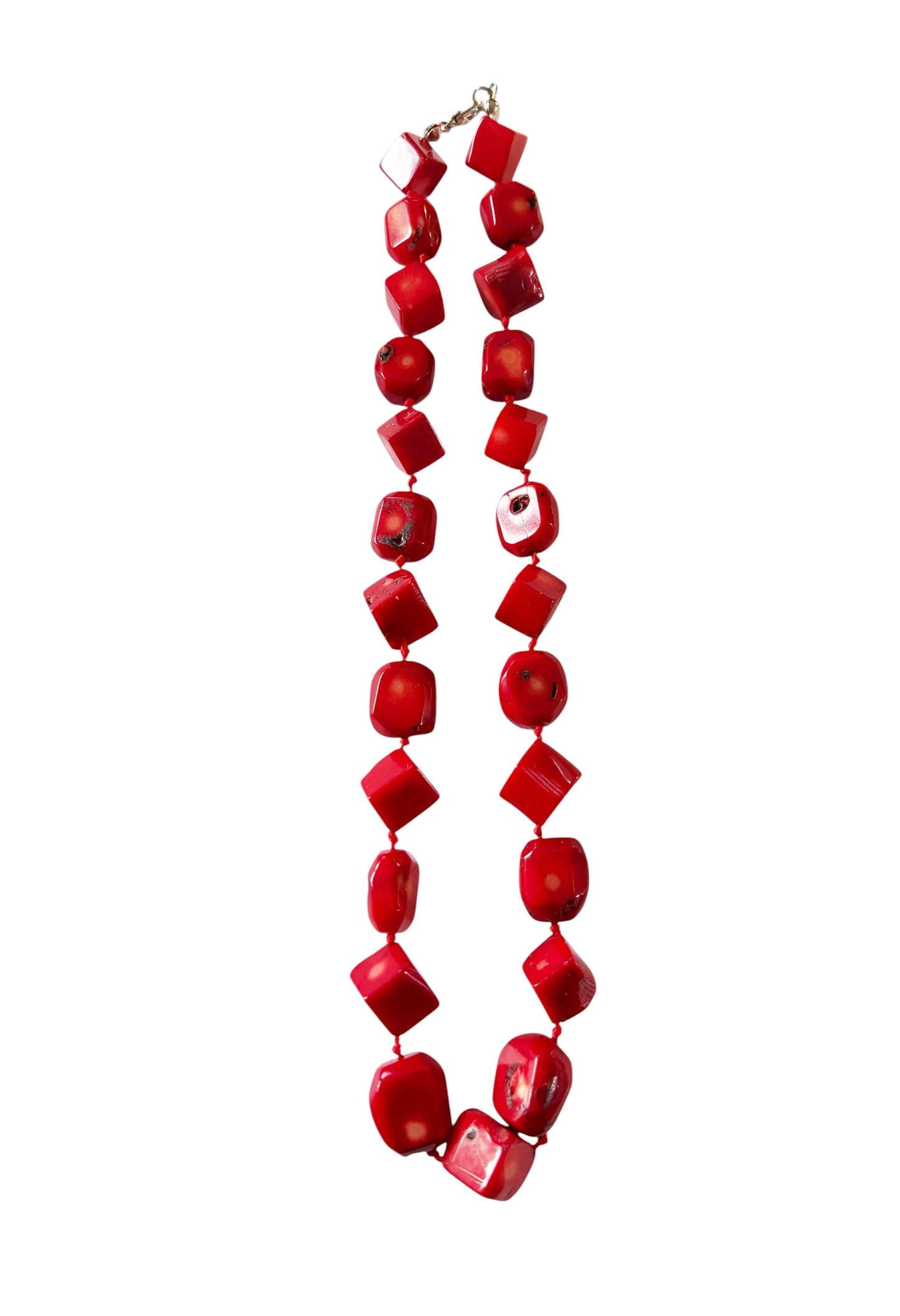 # 137 Superb Nepalese  Natural Red Coral  Beads Chocker Necklace 25 beads