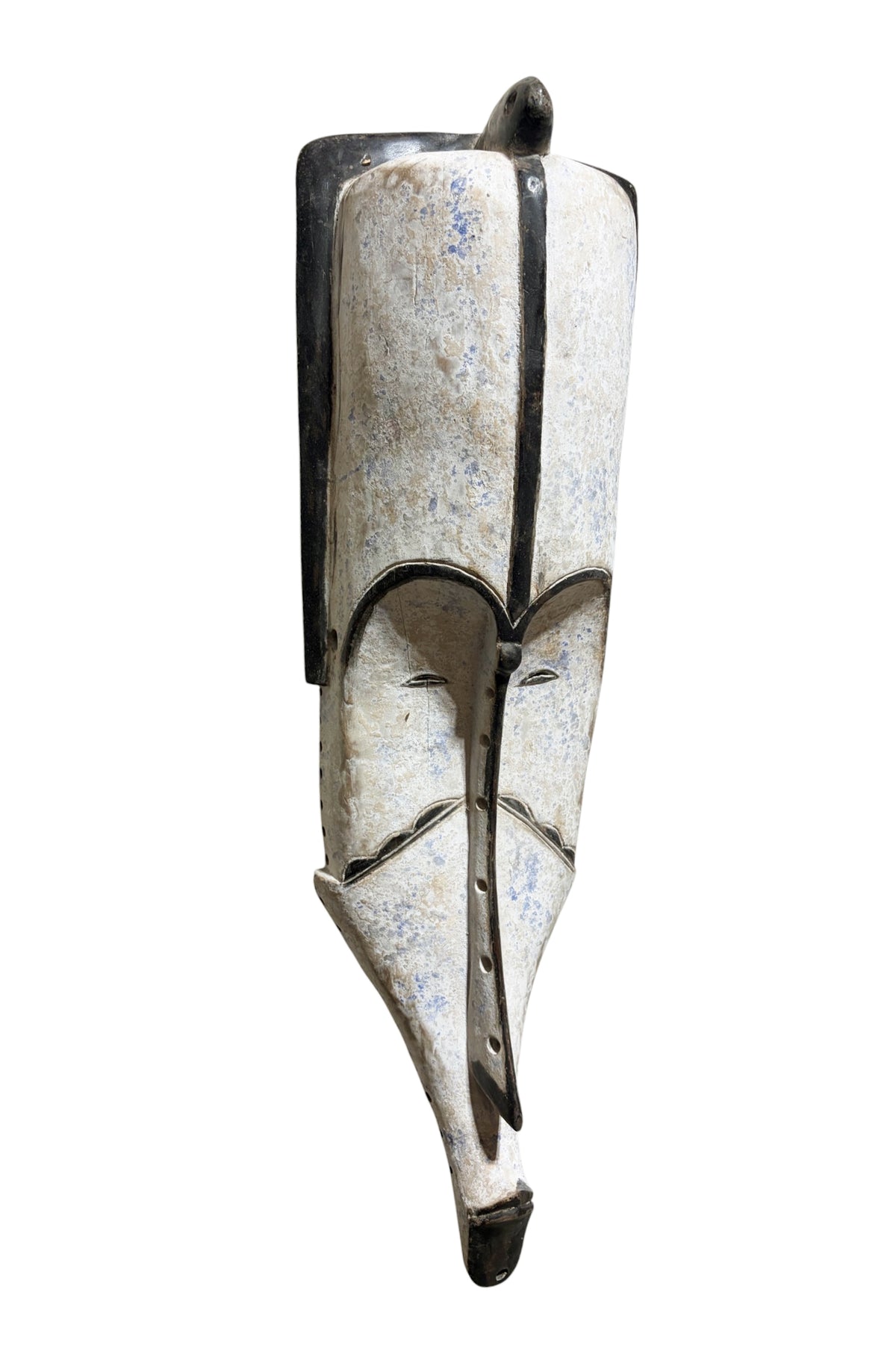 # 1289 Vintage Large  Fang Mask Elongated Face Gabon African Mask 35" H