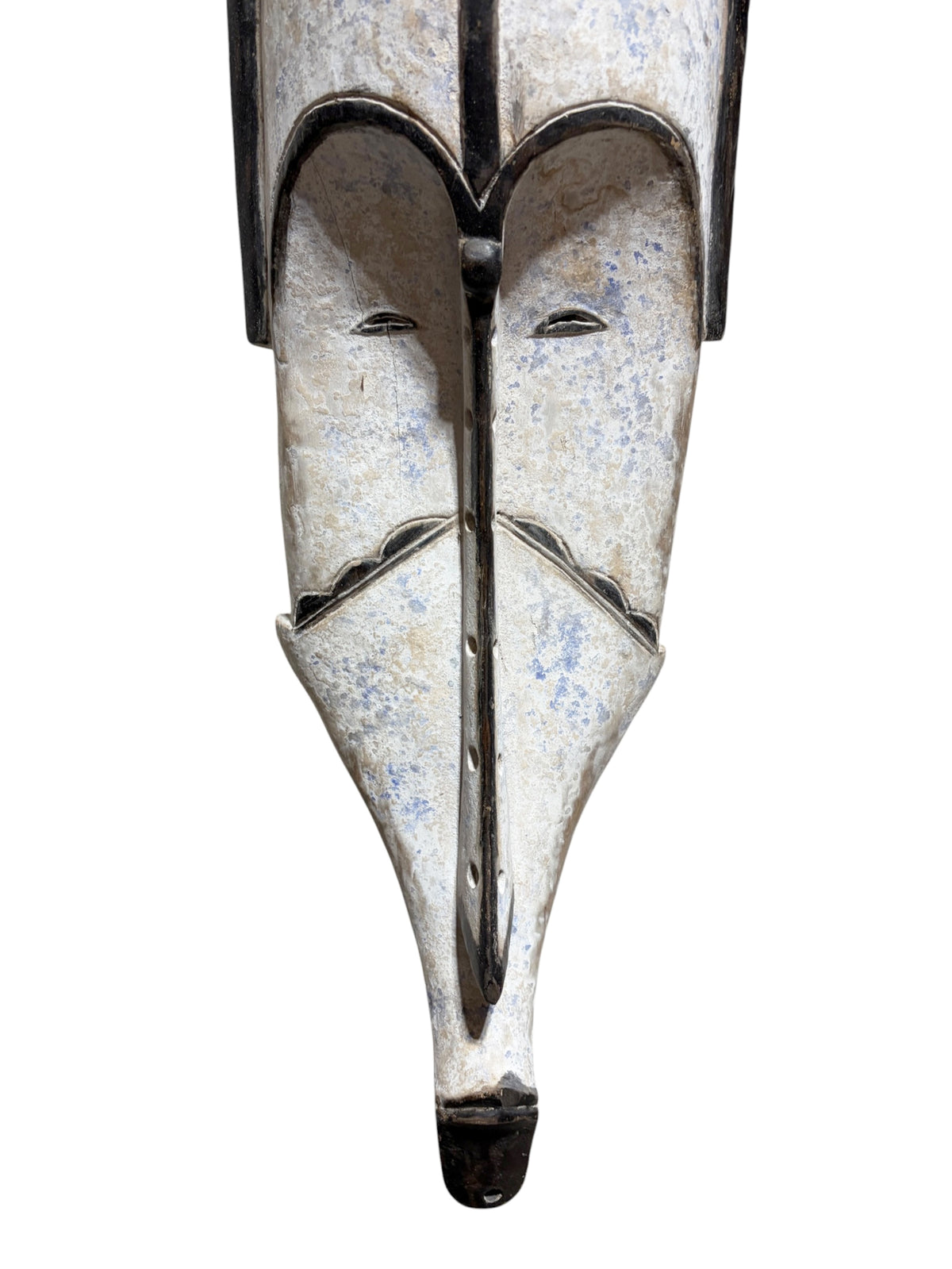 # 1289 Vintage Large  Fang Mask Elongated Face Gabon African Mask 35" H