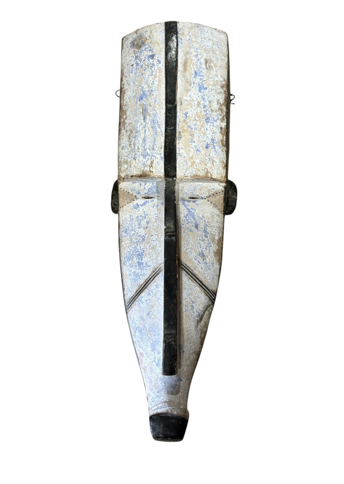 # 1290 Vintage Large  Fang Mask Elongated Face Gabon African Mask 31.5" H