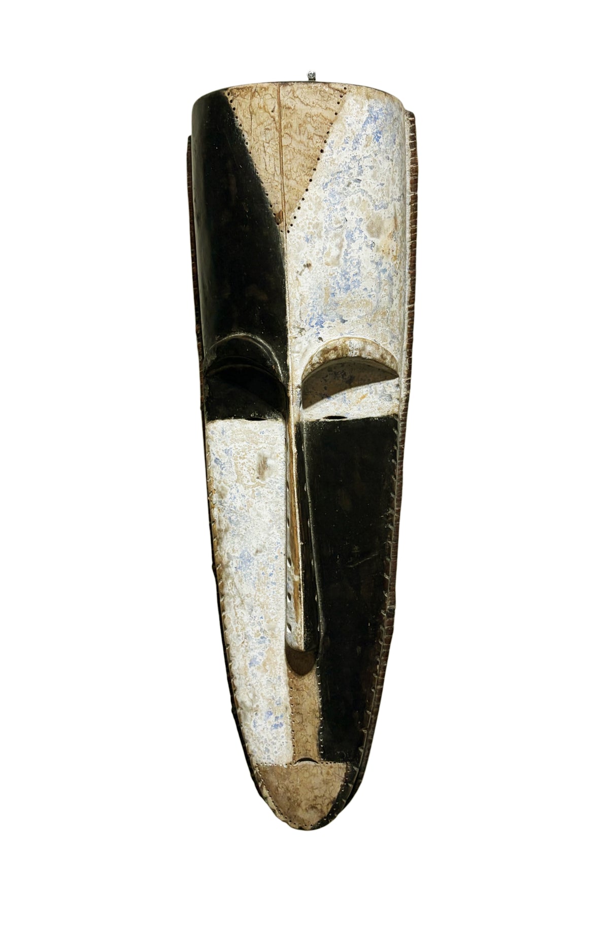 # 1291  Vintage Large  Fang Mask Elongated Face Gabon African Mask 32.25" H
