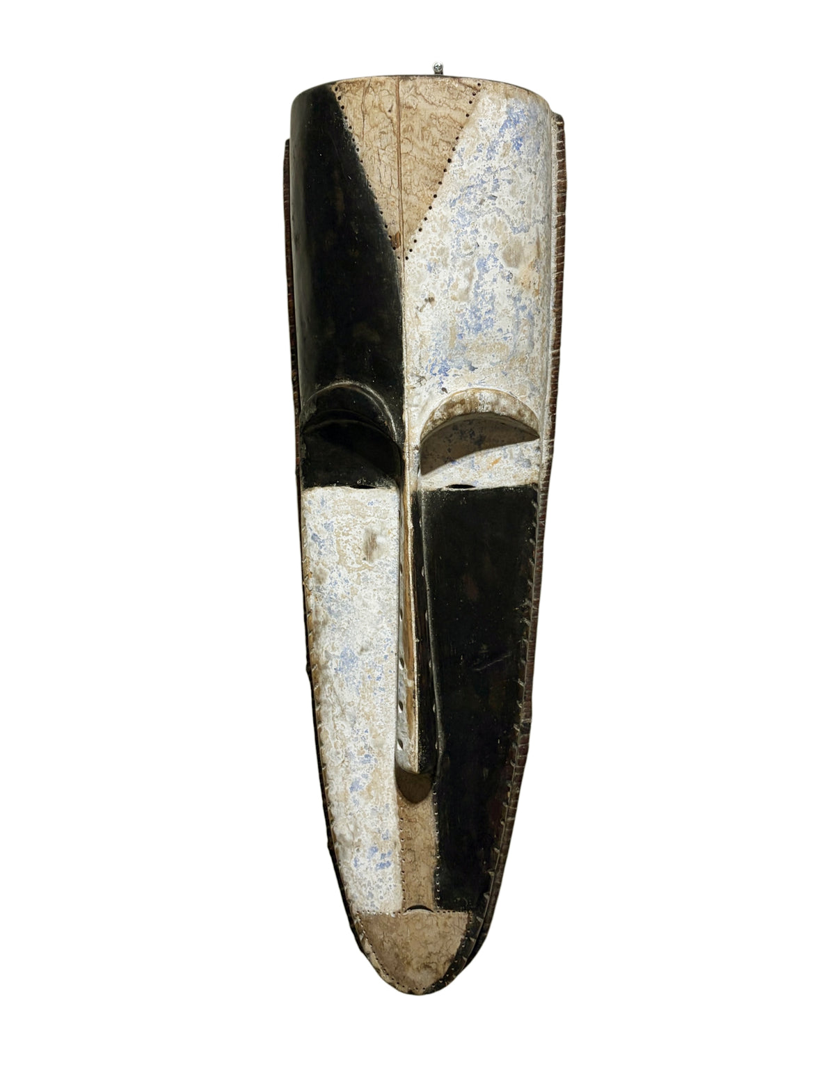 # 1291  Vintage Large  Fang Mask Elongated Face Gabon African Mask 32.25" H