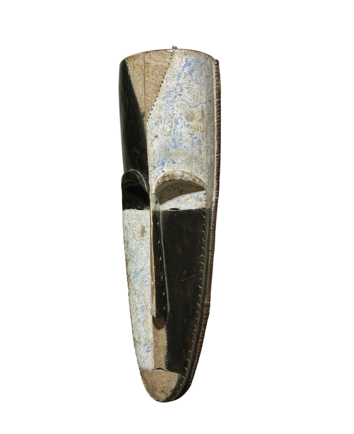 # 1291  Vintage Large  Fang Mask Elongated Face Gabon African Mask 32.25" H