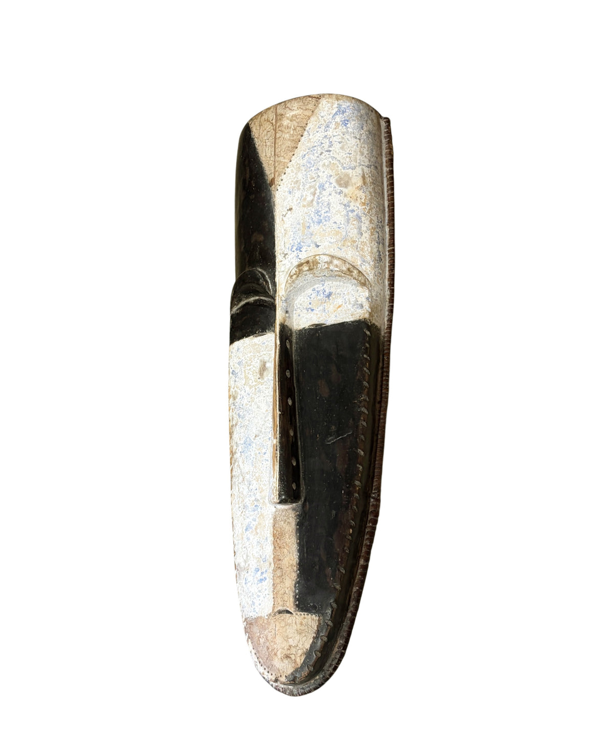 # 1291  Vintage Large  Fang Mask Elongated Face Gabon African Mask 32.25" H