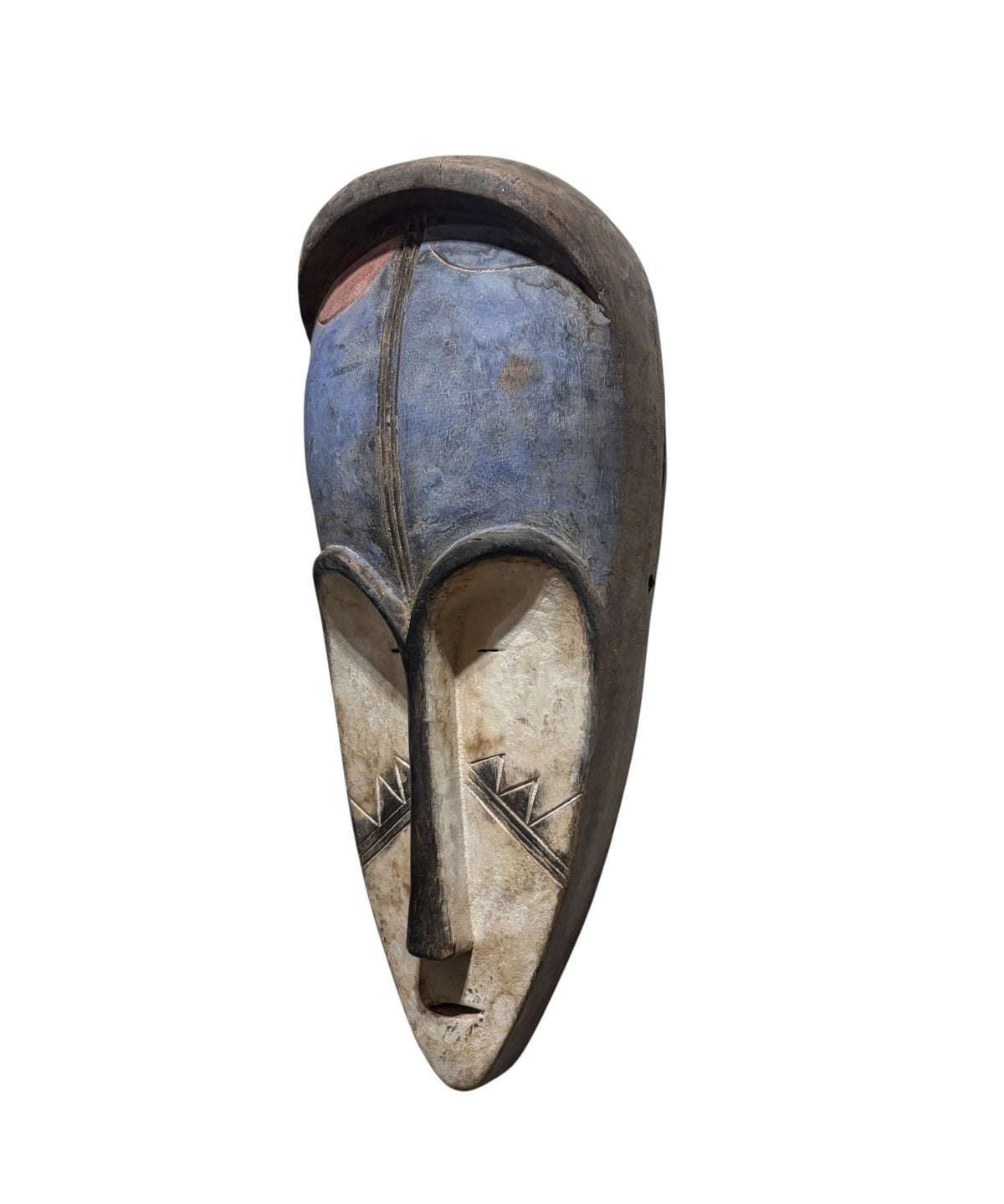 # 1292 Vintage Large  Fang Mask Elongated Face Gabon African Mask 23" H
