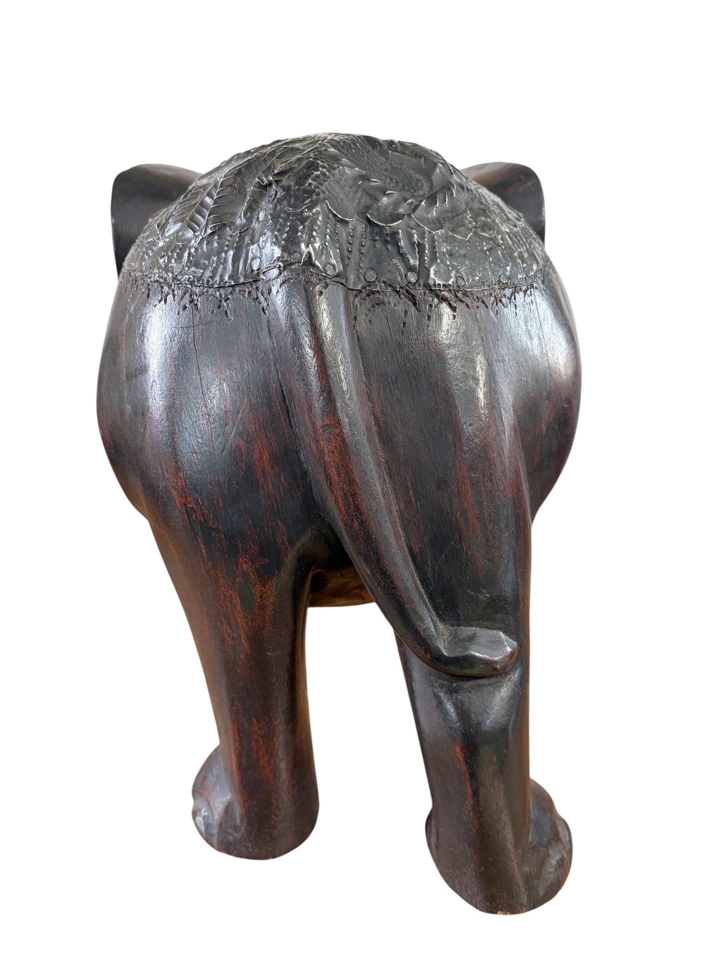 #787 Vintage Ashanti Elephant  Wooden Sculpture Ghana 12.5" H