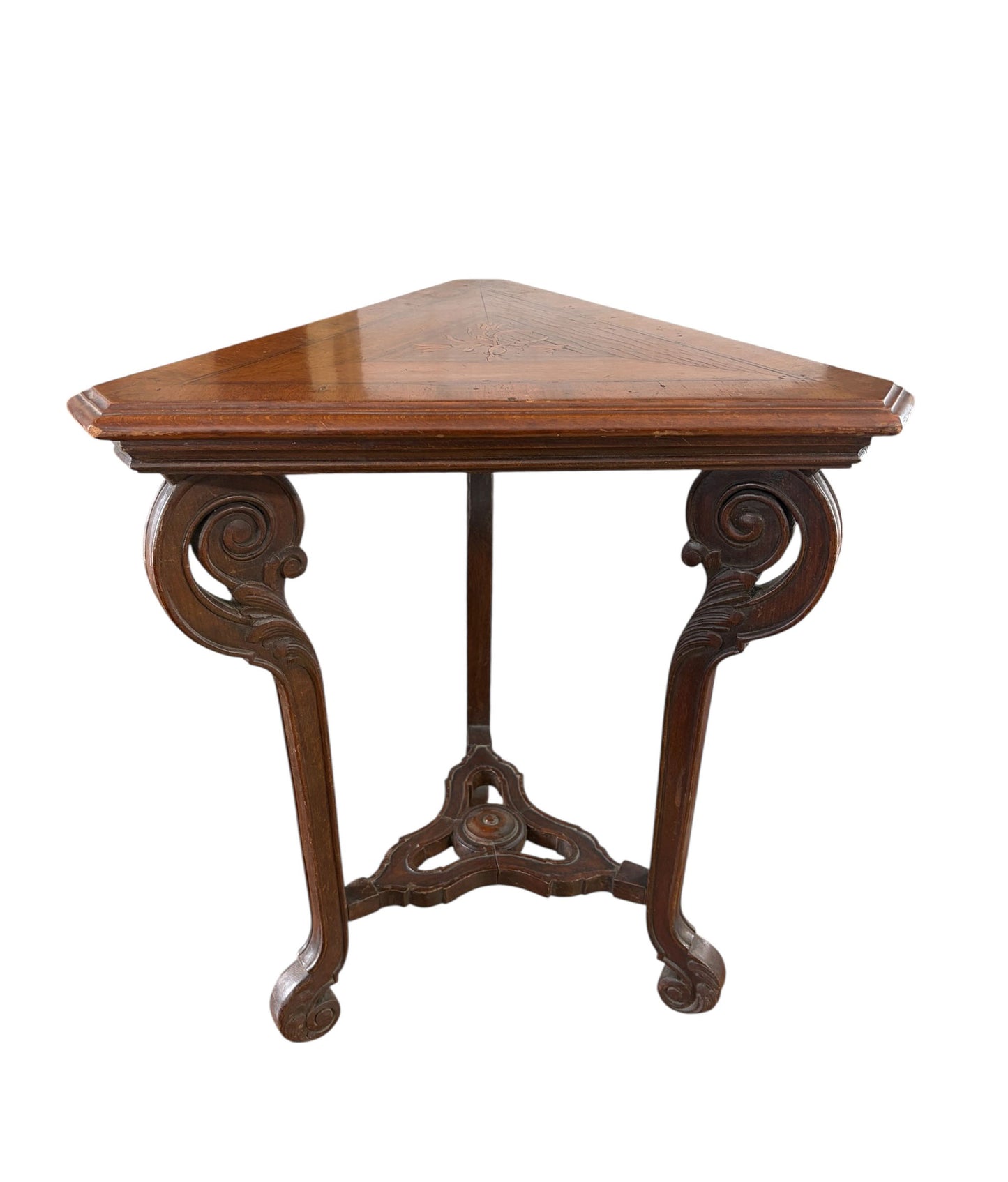 #214  Late 19th-Century English Triangular Accent Table  Cugini Lanzani