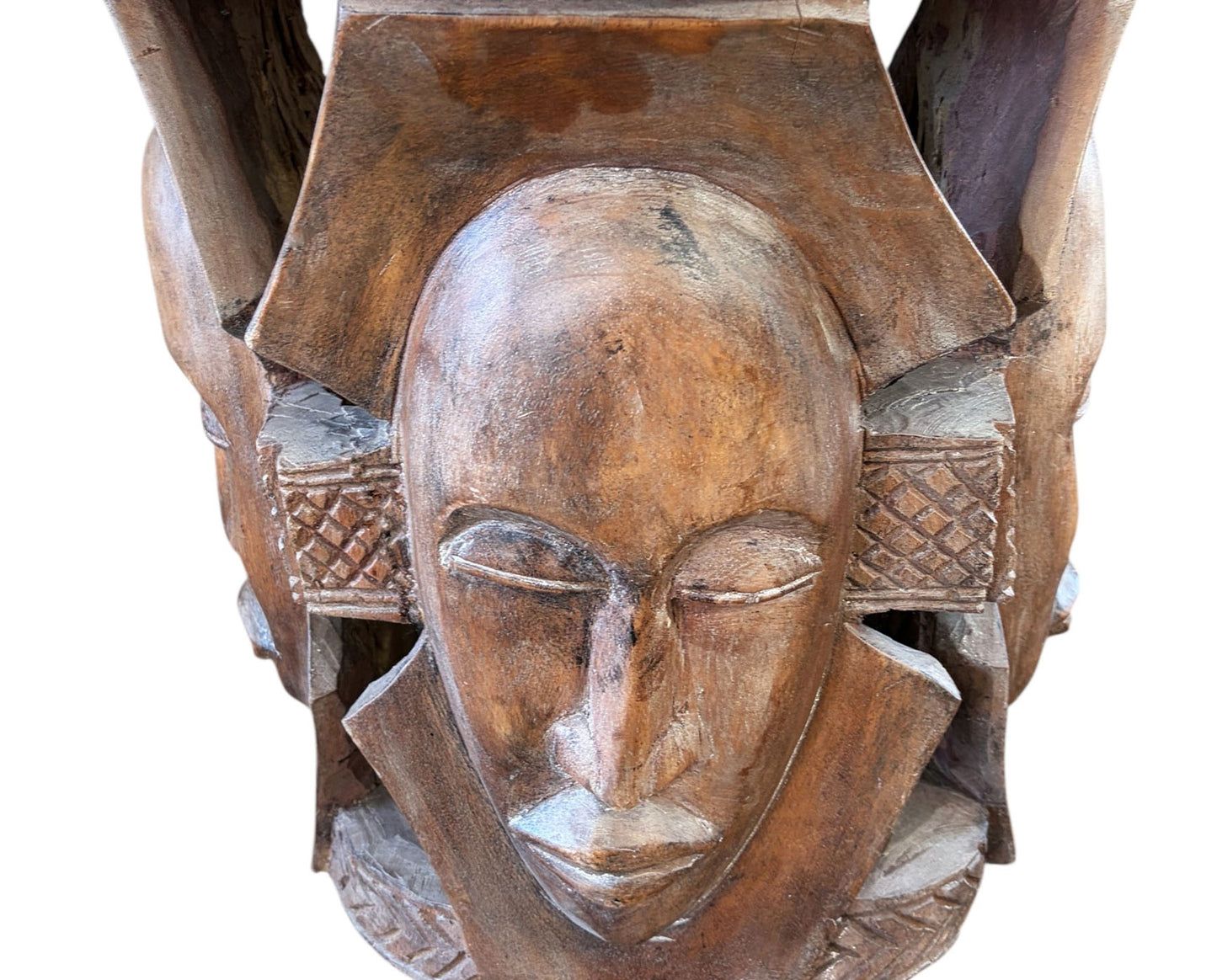 #5946 Superb LG African Carved wood  Baga  Stool/Table  Guinea 19" H