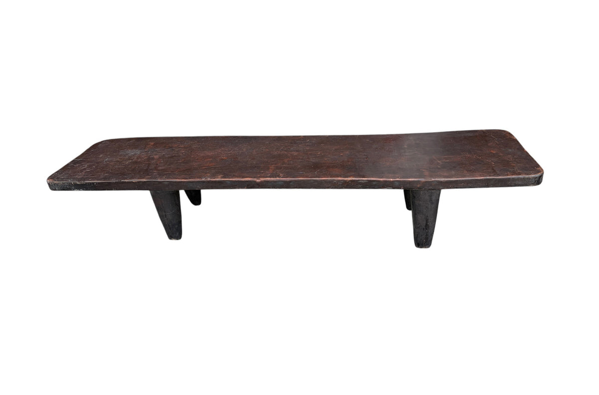 7330 Vintage large-tribal-wood-senufo-coffee-table stool-78.5" w