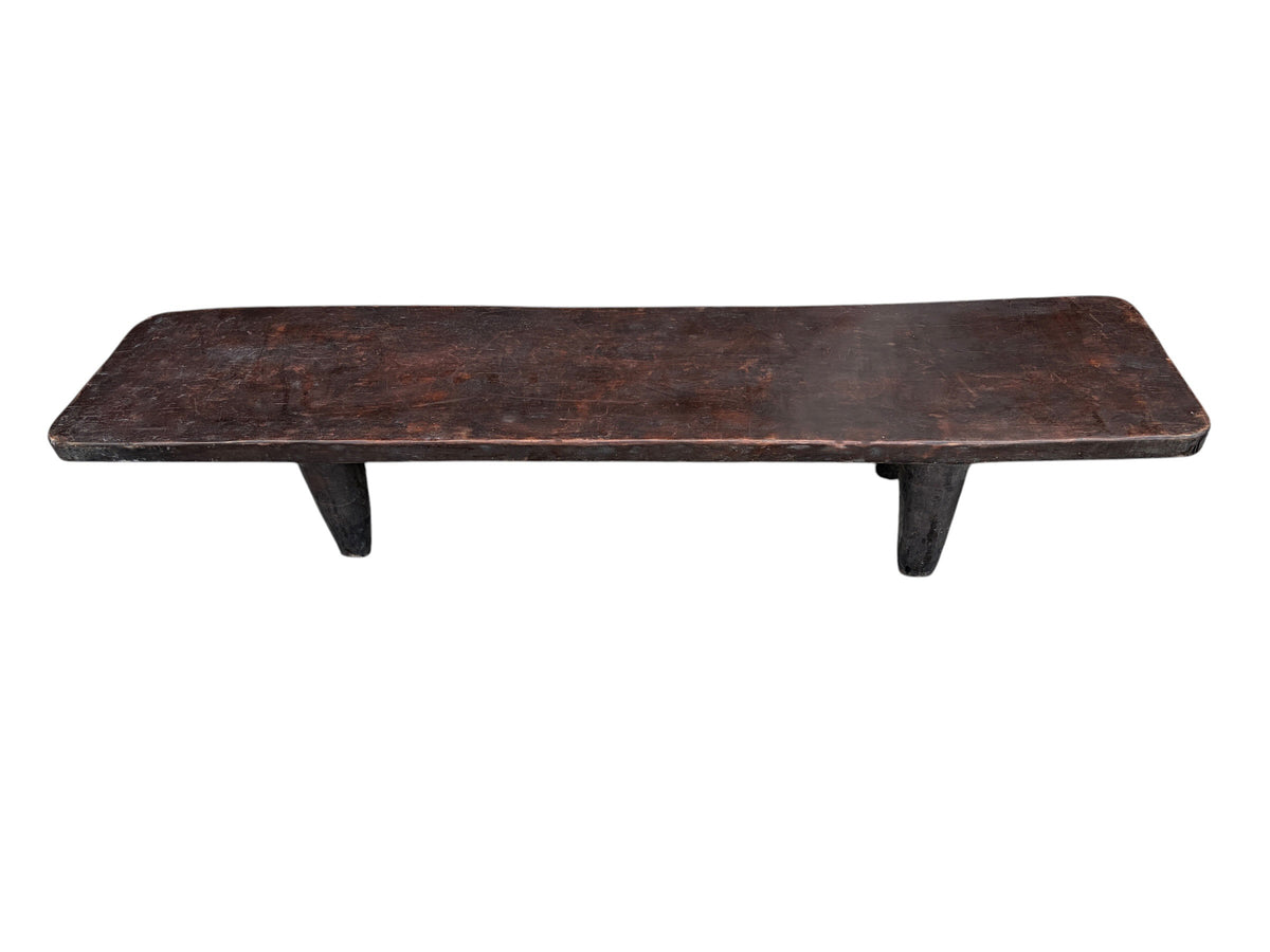 7330 Vintage large-tribal-wood-senufo-coffee-table stool-78.5" w