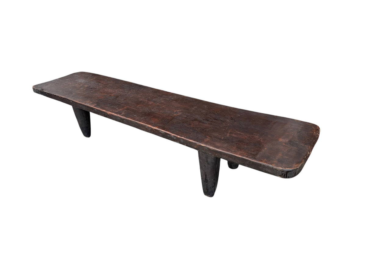 7330 Vintage large-tribal-wood-senufo-coffee-table stool-78.5" w