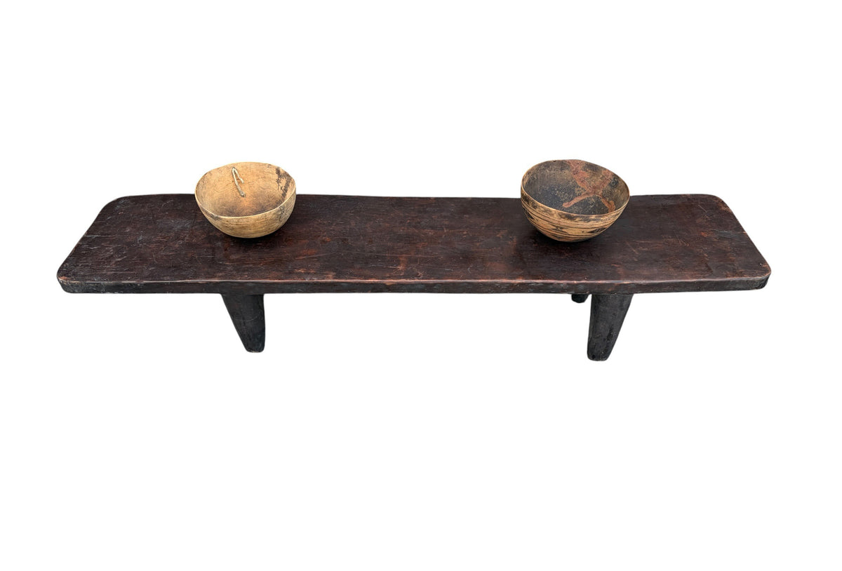 7330 Vintage large-tribal-wood-senufo-coffee-table stool-78.5" w