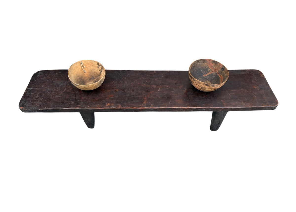 7330 Vintage large-tribal-wood-senufo-coffee-table stool-78.5" w