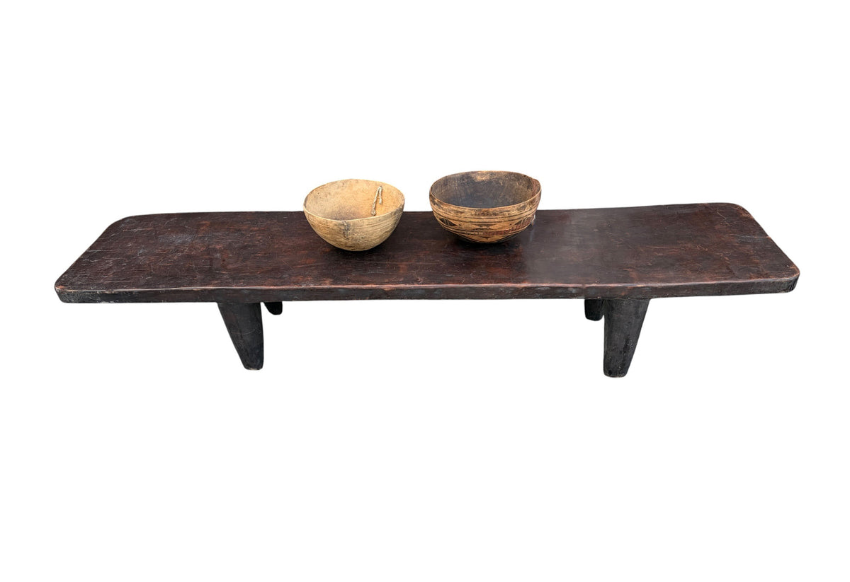 7330 Vintage large-tribal-wood-senufo-coffee-table stool-78.5" w