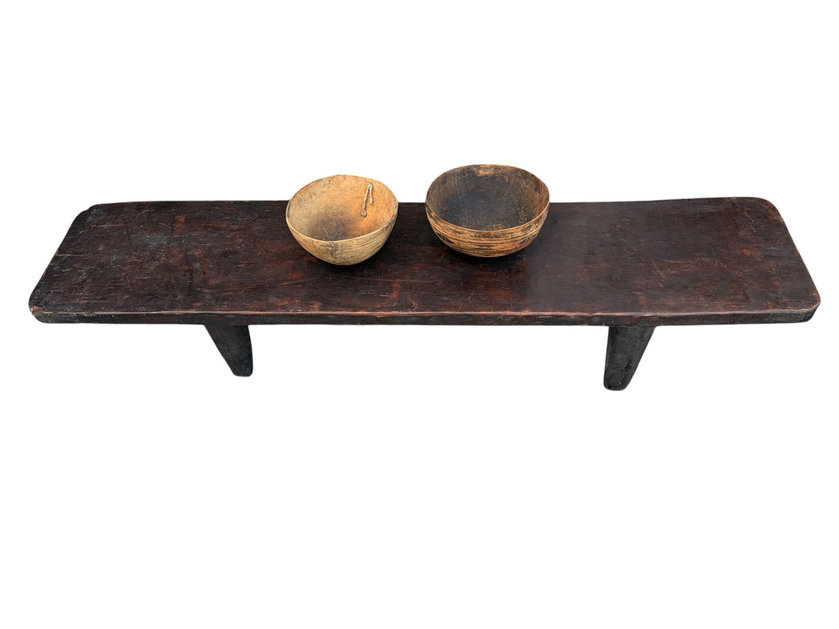 7330 Vintage large-tribal-wood-senufo-coffee-table stool-78.5" w