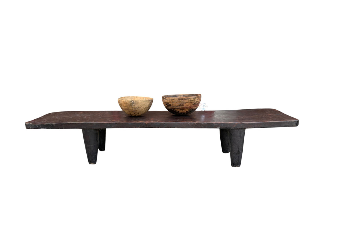 7330 Vintage large-tribal-wood-senufo-coffee-table stool-78.5" w