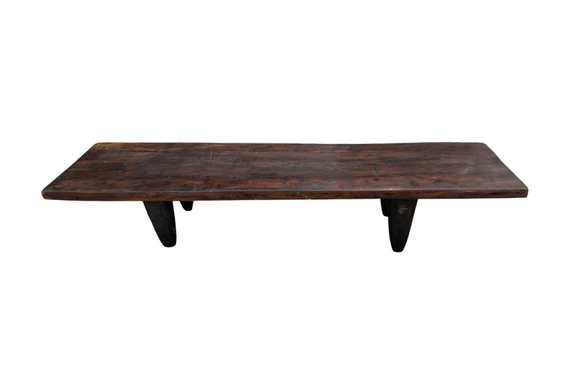 5941 Vintage large-tribal-wood-senufo-coffee-table stool-74.5" w