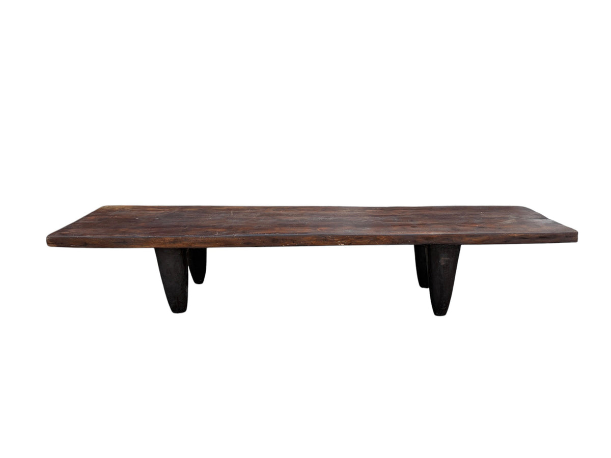 5941 Vintage large-tribal-wood-senufo-coffee-table stool-74.5" w