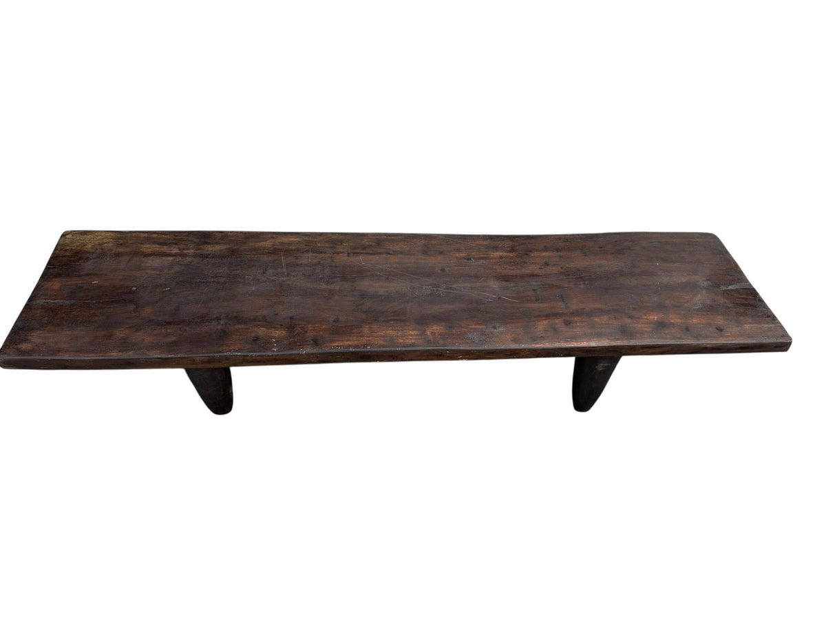 5941 Vintage large-tribal-wood-senufo-coffee-table stool-74.5" w