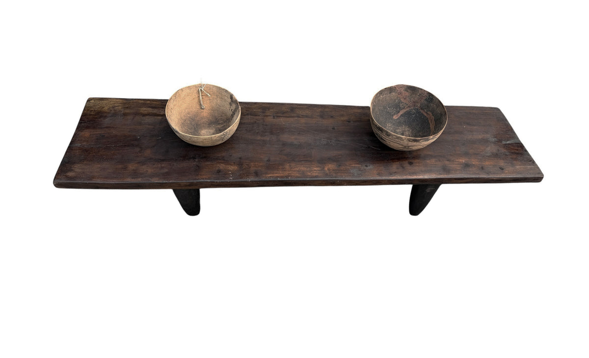 5941 Vintage large-tribal-wood-senufo-coffee-table stool-74.5" w