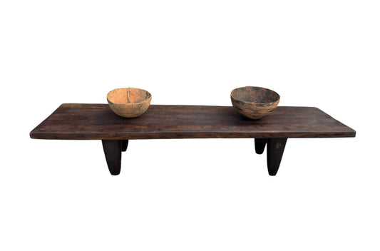5941 Vintage large-tribal-wood-senufo-coffee-table stool-74.5" w