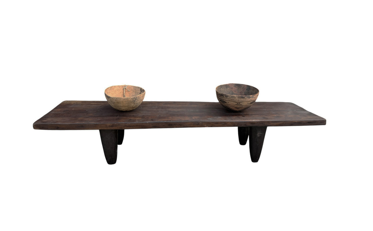 5941 Vintage large-tribal-wood-senufo-coffee-table stool-74.5" w