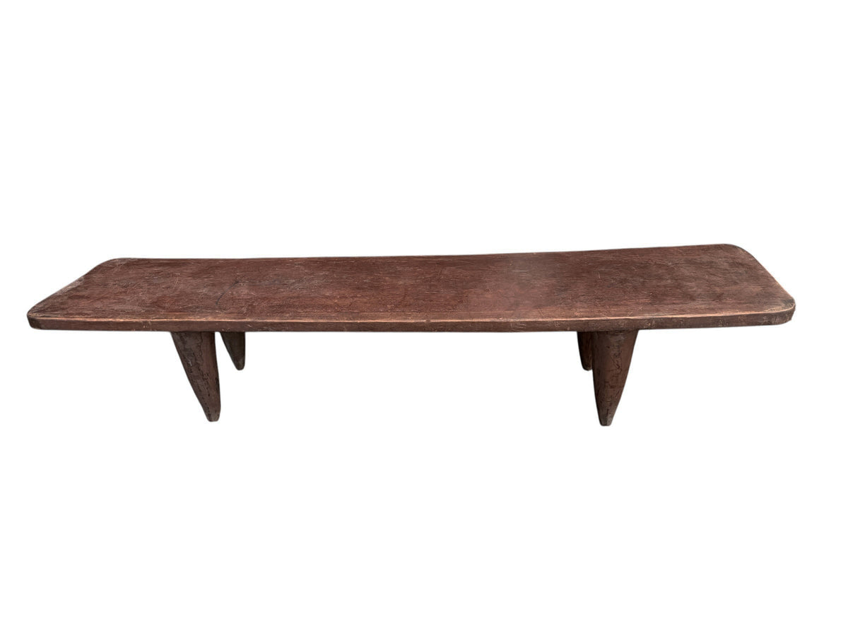 5942 Vintage large-tribal-wood-senufo-coffee-table stool-74.25" W