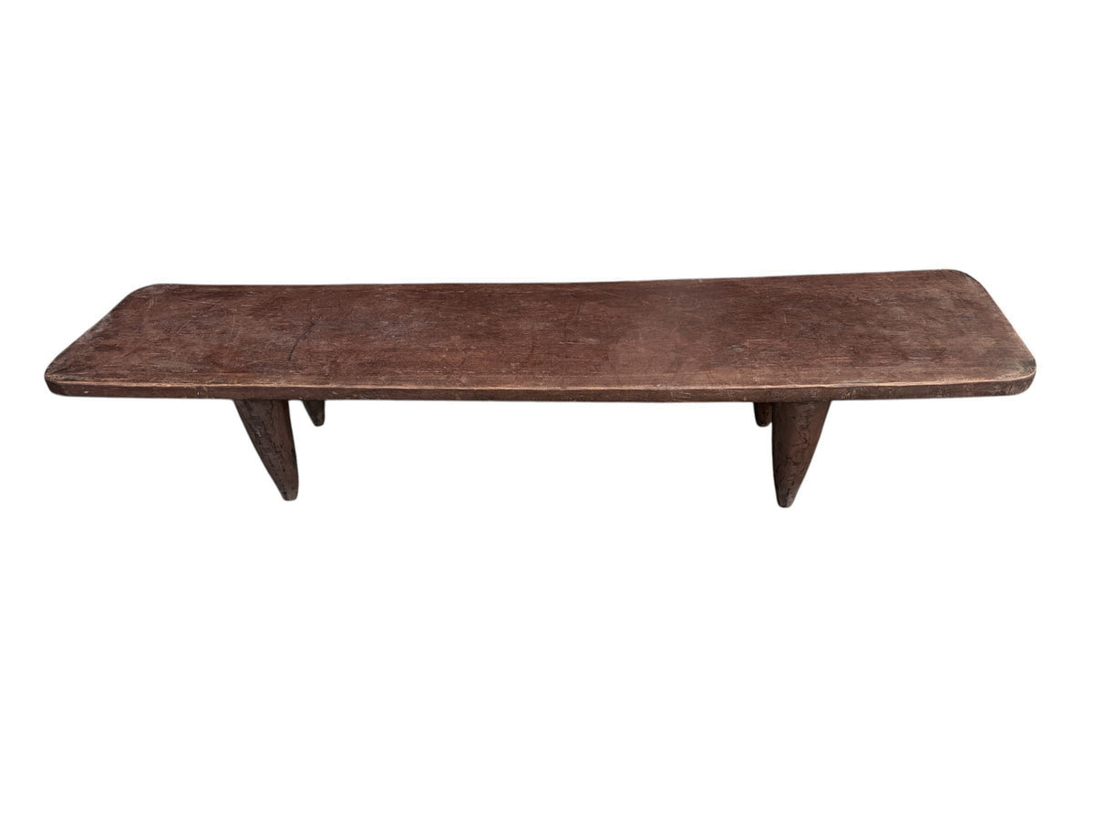 5942 Vintage large-tribal-wood-senufo-coffee-table stool-74.25" W