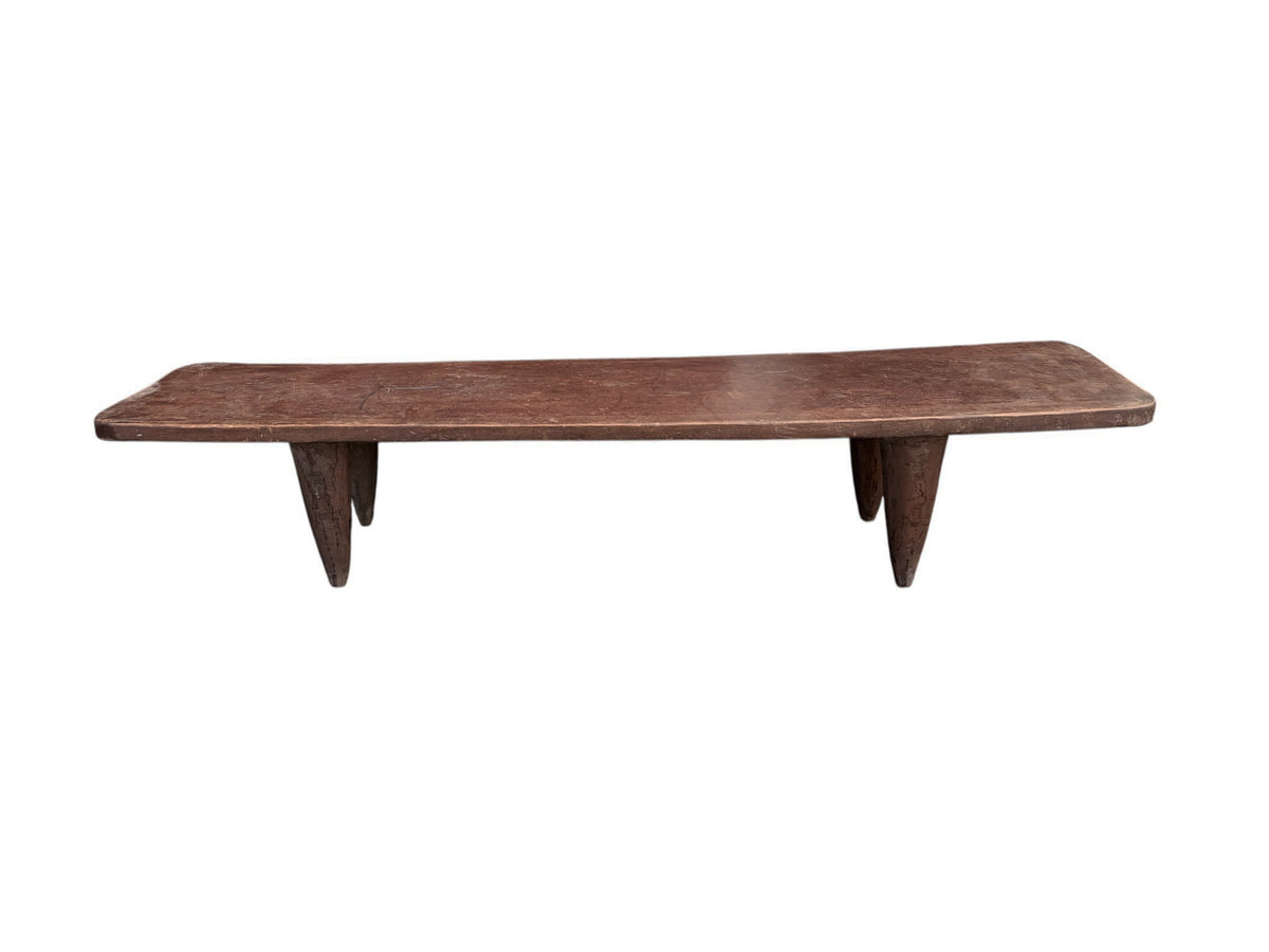 5942 Vintage large-tribal-wood-senufo-coffee-table stool-74.25" W