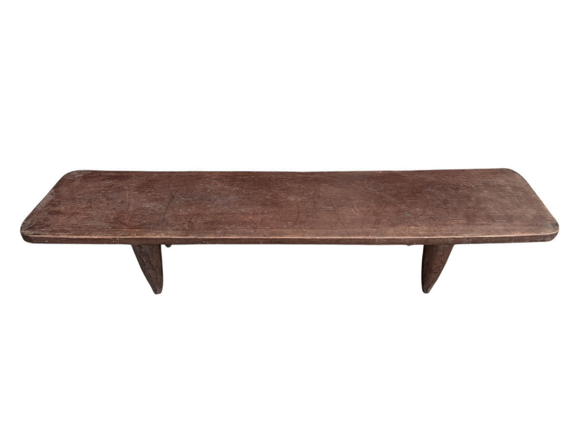 5942 Vintage large-tribal-wood-senufo-coffee-table stool-74.25" W