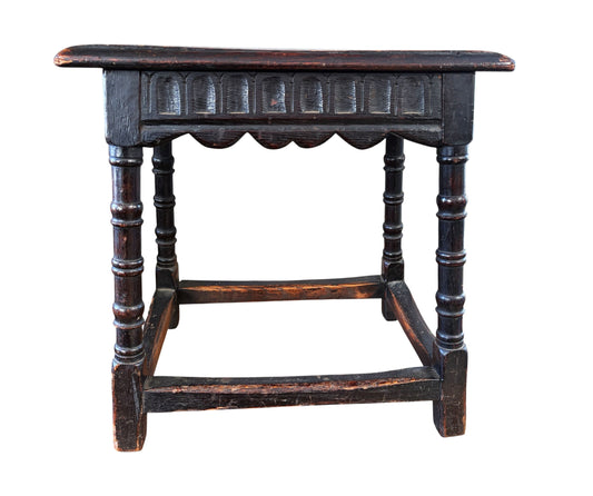 #192 Antique 19th Century English Oak Joint Stool