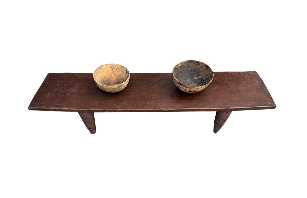 7329 Vintage large-tribal-wood-senufo-coffee-table stool-74.25" w