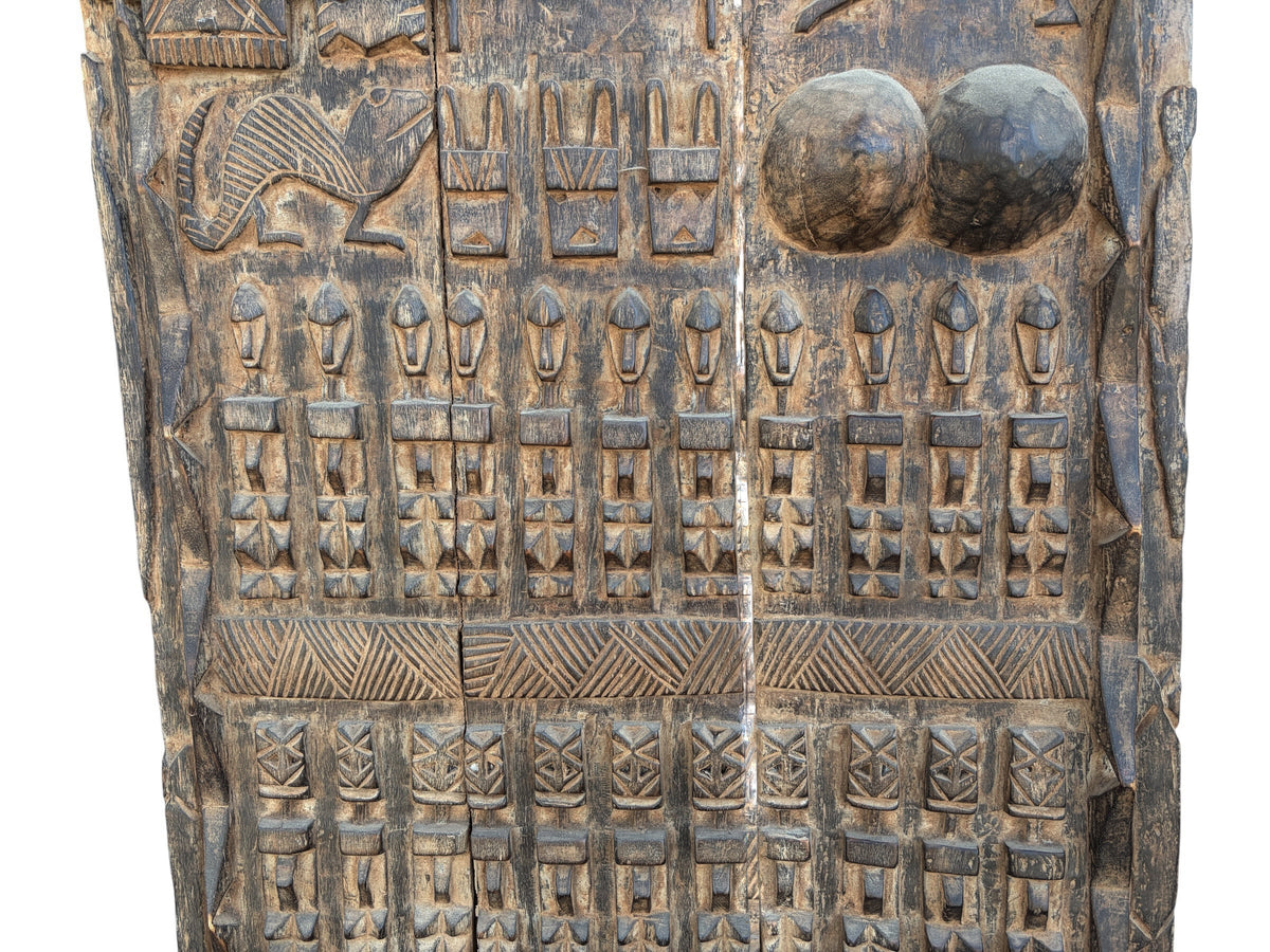 #721 Vintage  Dogon Granary Door With Mali African 75.5" H