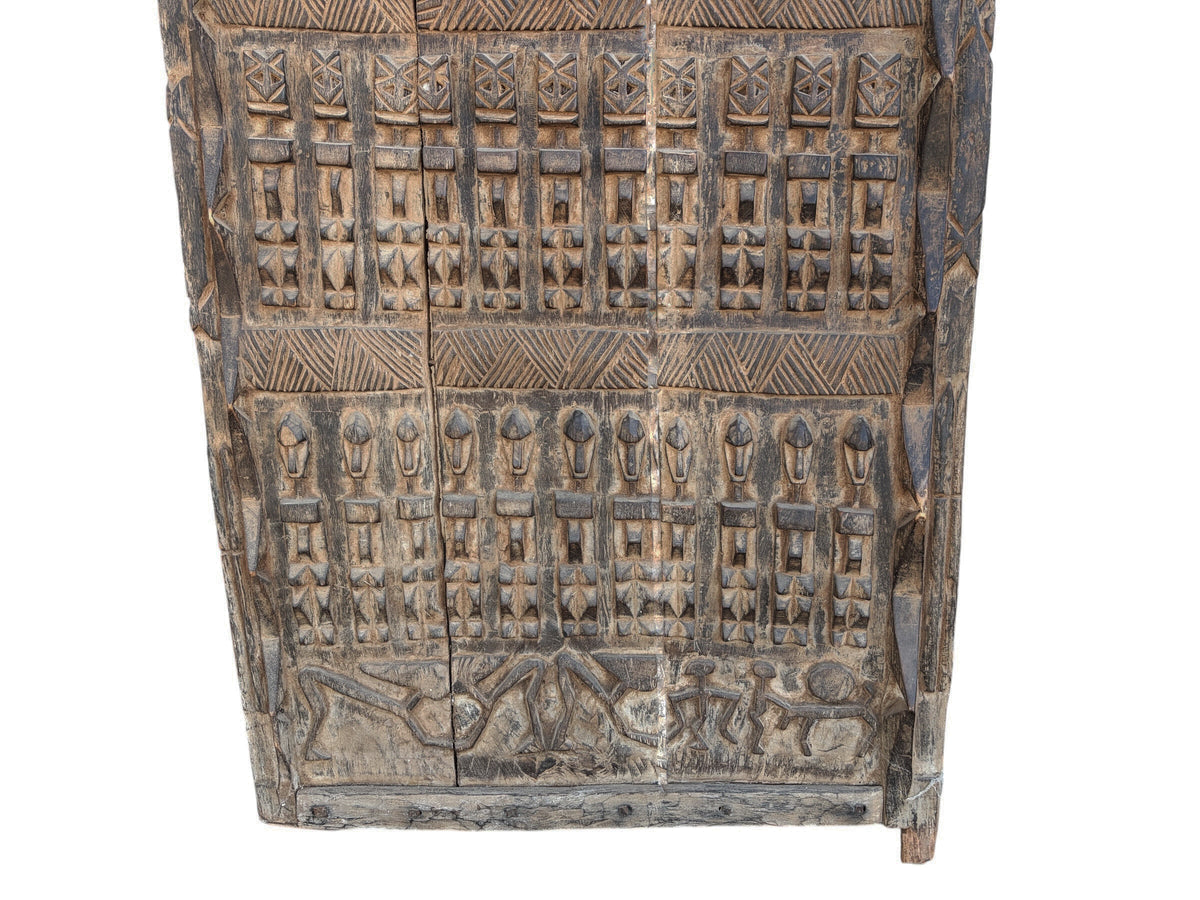 #721 Vintage  Dogon Granary Door With Mali African 75.5" H