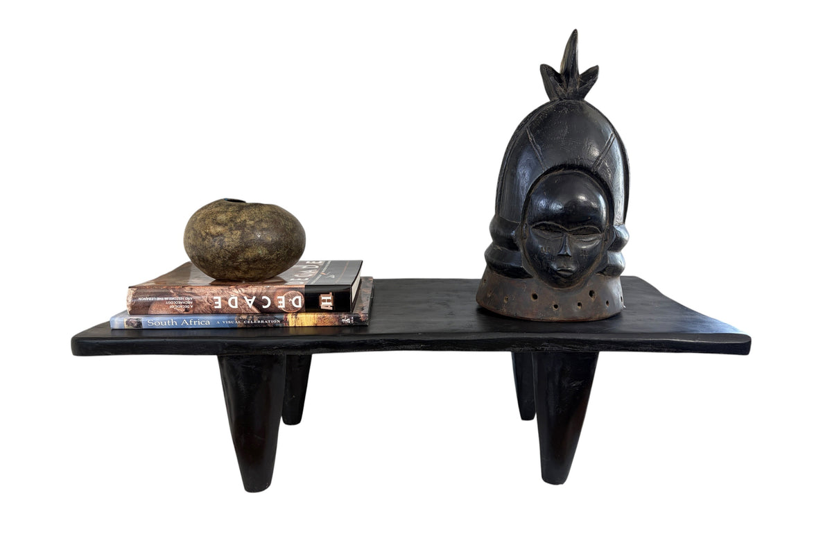 #1300  LG Vintage  African Senufo Stool / coffee Table  I coast 38" w