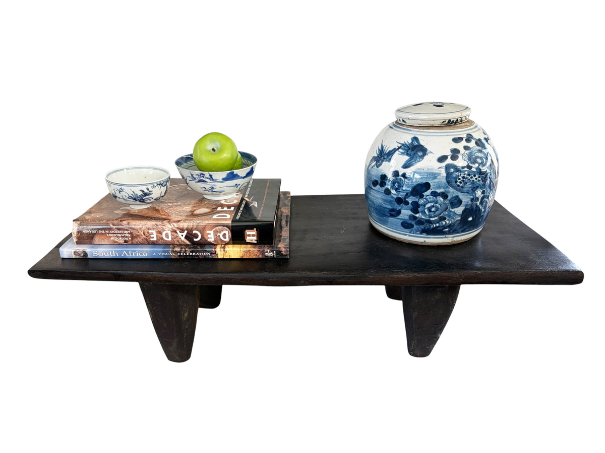 #5913  LG Vintage  African Senufo Stool / coffee Table  I coast 33.75" w by 9.5" H