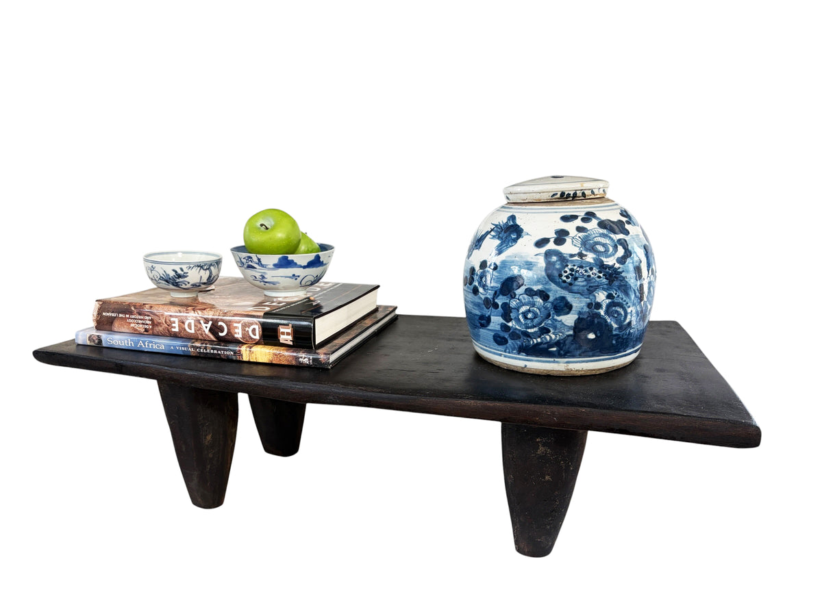 #5913  LG Vintage  African Senufo Stool / coffee Table  I coast 33.75" w by 9.5" H