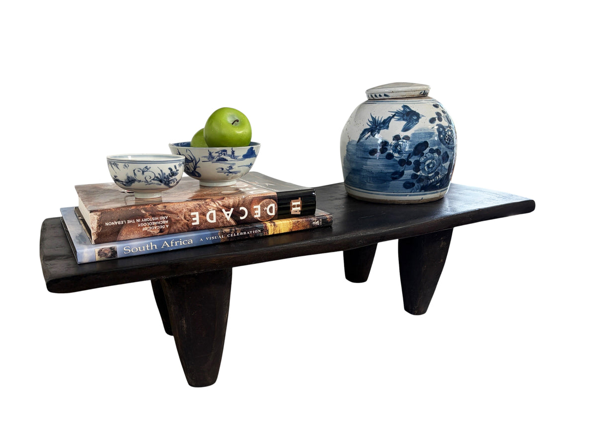 #5913  LG Vintage  African Senufo Stool / coffee Table  I coast 33.75" w by 9.5" H