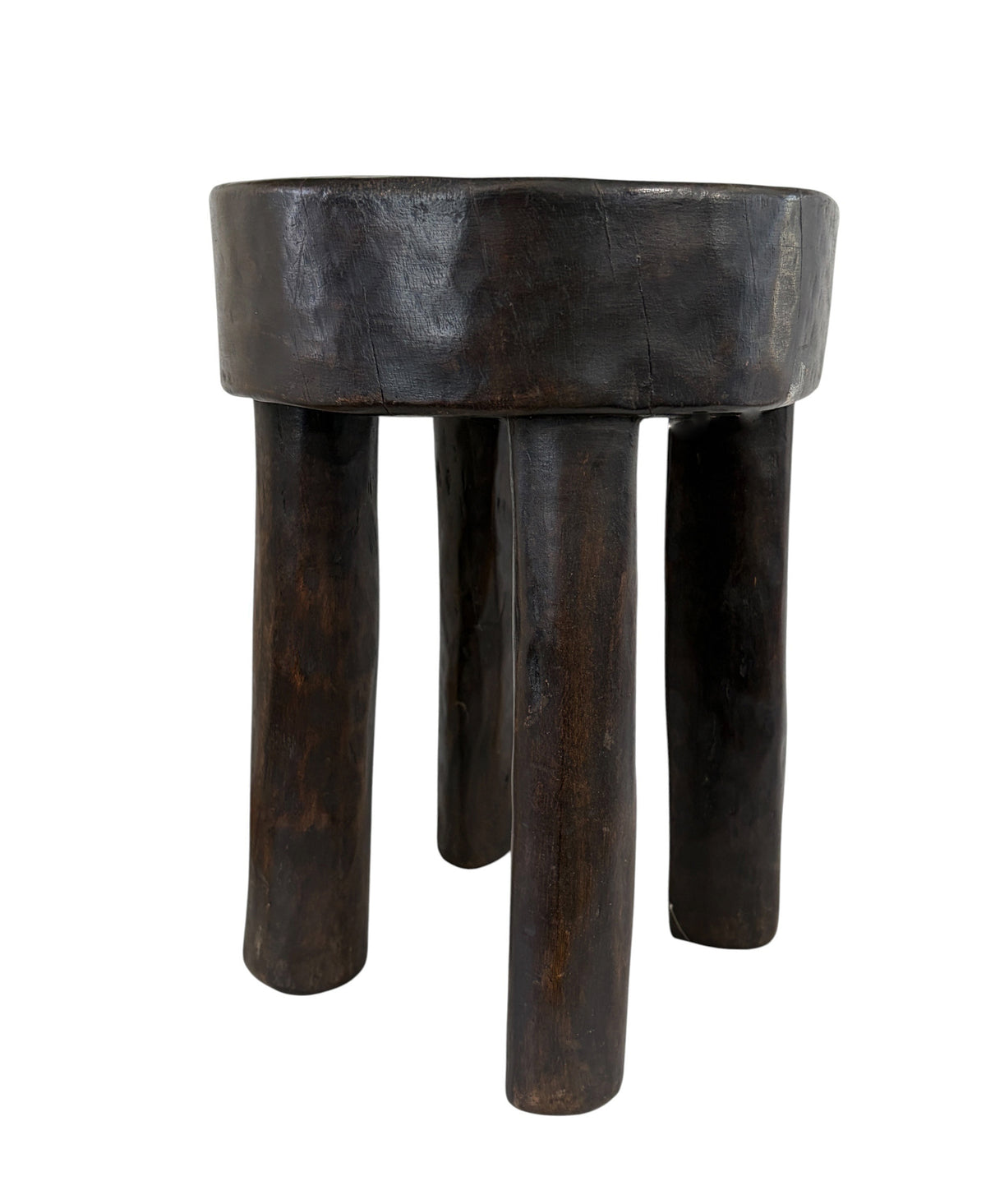 #7291  African Vintage Wood Milk Stool Hehe Gogo People Tanzania 14.25 " H