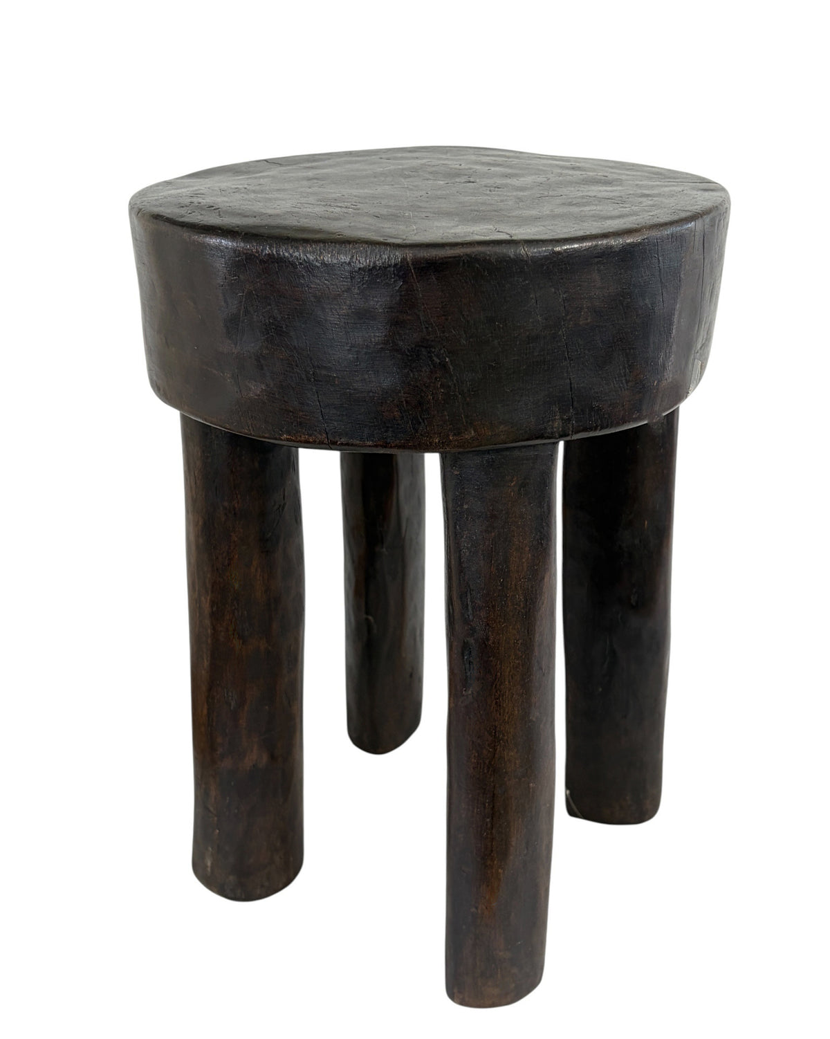 #7291  African Vintage Wood Milk Stool Hehe Gogo People Tanzania 14.25 " H